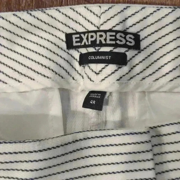 Express Women's 4R columnist white with navy blue pinstripe dress pants - Picture 3 of 5